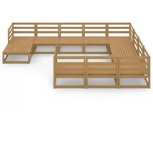 vidaXL 11-tlg. Garten-Lounge-Set Massivholz Kiefer