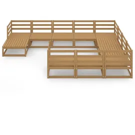vidaXL 11-tlg. Garten-Lounge-Set Massivholz Kiefer