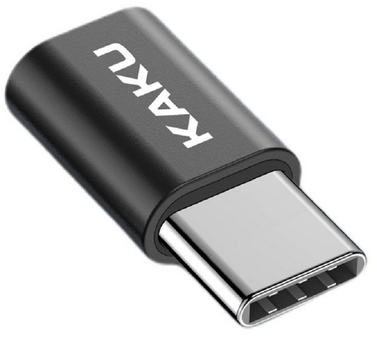 Kaku Adapter Micro USB 3.0 zu USB Type C Datenübertragung Schwarz Smartphone-Adapter schwarz