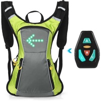 ERYUE Led-Jogging-Rucksack-LED-Blinker-Rucksack IPX5 Wasserdichter reflektierender Rucksack mit Fahrtrichtungsanzeige USB-wiederaufladbare Sicherheitslichttasche Drahtlose Fernbedienung Fahrradtasche