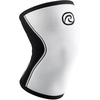 Rehband Rx Kniebandage - 1 Stück 5mm-Bandage zur Unterstützung der Knie - Stabilisiert Gelenk & Muskulatur - Ideal für Sport, Kraftsport, Training, Farbe:Weiss, Größe:M