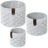 Alexandra House Living 03816 Korb-Set, Rattan, Naturfaser, Weiß, 3 Stück, Marke: Alexandra House Living - EAN: 8427701038163