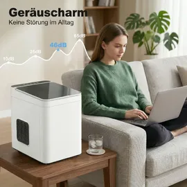 Homcom Eiswürfelmaschine, 12 kg 24 Std., 9 Eiswürfel in 7 Minuten, 2 Größen - Weiß