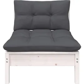 vidaXL Garten-Lounge-Set 7-tlg. Kiefer Massivholz weiß