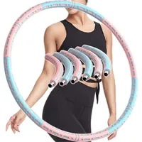 QIULAO Hula Hoop Reifen Erwachsene, 1-5 Kg Einstellbares Fitness Hula Hoop Zur Gewichtsreduktion 6-Teiliger Abnehmbarer Hoola Hoops Reifen Für Fitness/Sport/Bauchformung, Doppelschichtschaum Fettverbr