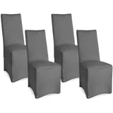 Beautissu Stuhlhusse Leona Stretch Anthrazit