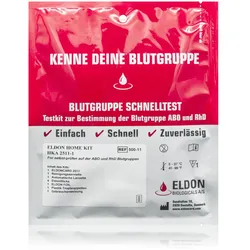 Blutgruppe Schnell­test Eldon HOME KIT HKA 2511 - Testkit zur Bestimmung der Blutgruppe AB0 und RhD (1 Kit)