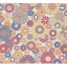 A.S. Création Retro-Tapete 70er Jahre 0,53 x 8,5 m - Tapete Vintage mit Blumenmuster in Rot, Blau, Orange - Vliestapete Retro Chic - 395354