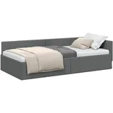 vidaXL Eckbettgestell 90 x 200 cm Dunkelgrau