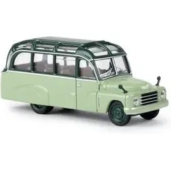 BREKINA 58182 H0 / 1:87 Hanomag L 28 Lohner Bus moosgrün/