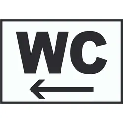 WC links Schild A4 (210x297mm)