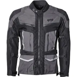 GMS-Moto Tigris, Textiljacke wasserdicht - Schwarz/Grau - 5XL