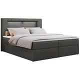 MKS Boxbett, GOLD-5 Led, 120/200 Dunkelgrau Kunstleder - H3