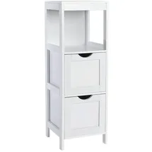Svita Lintu Badregal Standregal Badezimmerschrank Schubladen Holzoptik Weiß