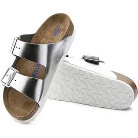 Birkenstock Arizona Weichbettung Naturleder schmal metallic silver 41