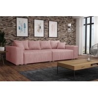 Fun Möbel Big-Sofa Megasofa Couchgarnitur REGGIO in Stoff Poso mit Schlaffunktion, mit Bettkasten, inkl. Rückenkissen und Zierkissen rosa