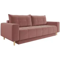 Mirjan24 Schlafsofa, Rosa, Textil, 3-Sitzer, Rechteckig, 244x88x96 cm, Wohnzimmer, Sofas & Couches, Schlafsofas