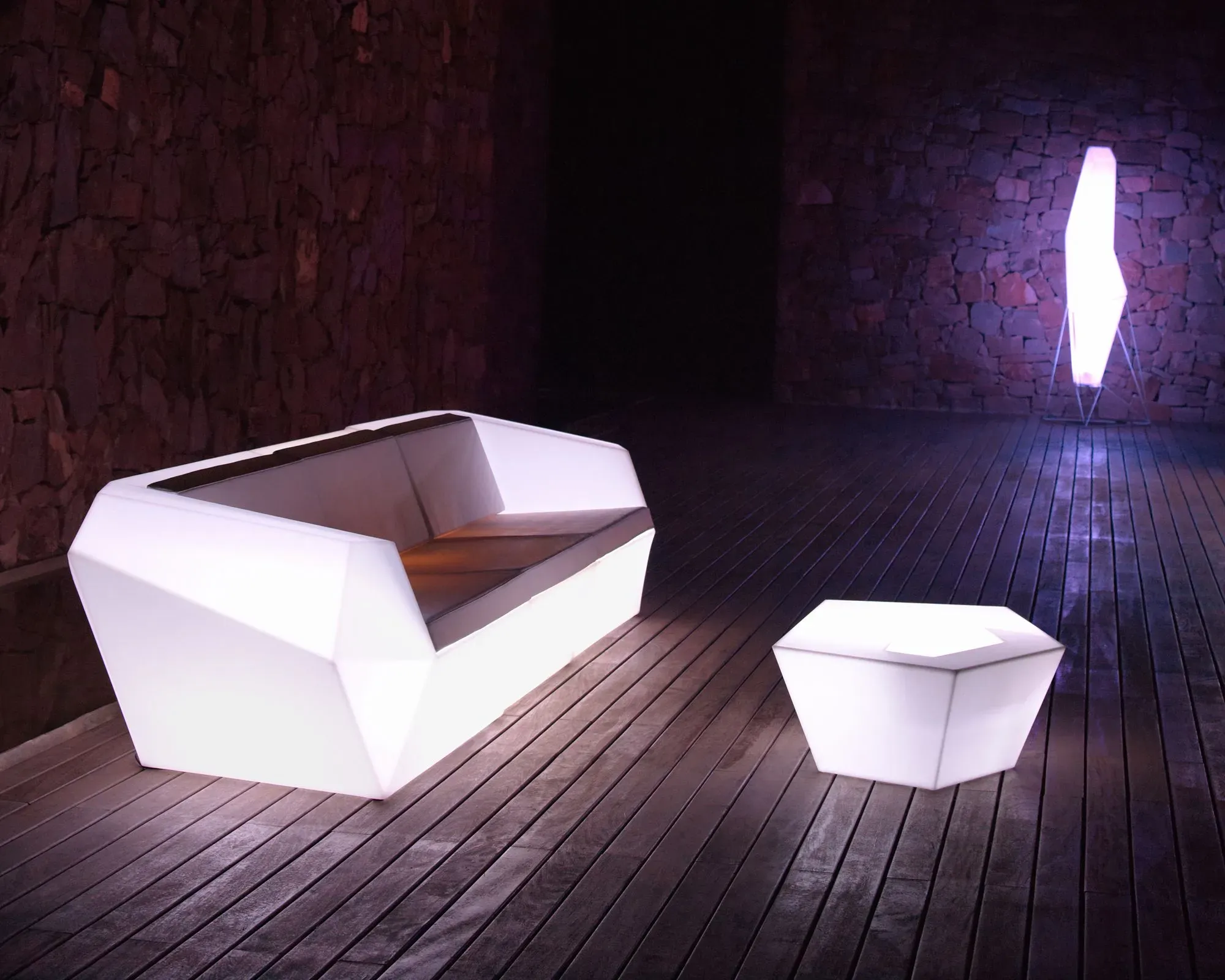 Vondom »FAZ« Outdoor Modul - LED-Beleuchtung Seiten-Modul rechts / LED Weiss