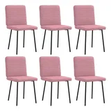 vidaXL Esszimmerstühle 6 Stk. Rosa Samt - Rosa