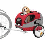 SEPNINE® Fahrradanhänger für Hunde, Hundeanhänger für Fahrrad - faltbar, mit Sicherheitsreflektoren, Aufbewahrungstasche, eingebauten Polstern und Sicherheitsseilen, maximale Tragfähigkeit 30 kg