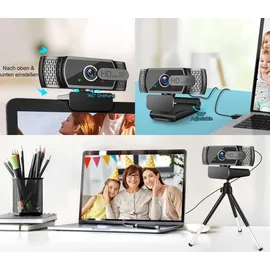 Neefeaer 2K Full HD Webcam Schwarz