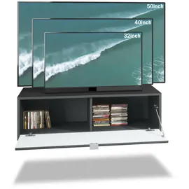 Vladon Lowboard, Graphit, Holzwerkstoff, 100x29x37 cm, Wohnzimmer, Wohnwände, Lowboards, Lowboards stehend