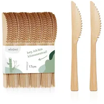 Wisefood Bambus Messer 17 cm 100 St. Beige