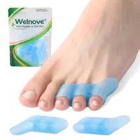 Welnove Gel Pinky Toe Separators - 8 Pack Pinky Toe Spacers, Bunion Cushions Pads for Women&Men, Silicone Little Toe Protectors for Preventing Rubbing & Relieve Pressure(Blue)