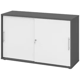 bümö Aktenschrank 120x74,8x40 Graphit/Weiß