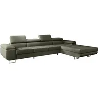 Luxusbetten24 Schlafsofa Designer Sofa Calvera Maxi in Bouclé, mit Stauraum und Schlaffunktion grün