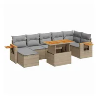 vidaXL Garten-Lounge-Set 8-tlg. beige