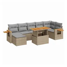 vidaXL Garten-Lounge-Set 8-tlg. beige