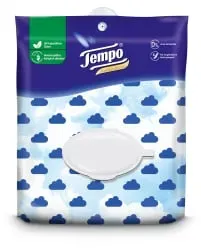 Tempo Design-Edition feuchte Toilettentücher, Komfortbeutel 836089 , 1 Packung = 40 Tücher - sanft & sensitiv, farbig sortiert