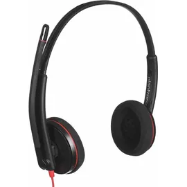 Poly Blackwire C3220 On Ear Headset kabelgebunden Stereo Rot/Schwarz