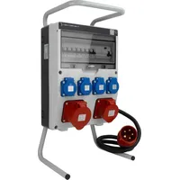 Doktorvolt Baustromverteiler mit Stecker 16A 32A 4x230V auf Ständer Mobilverteiler Stromverteiler TGD-S/FI 32A 16A 4x230V Stromverteiler Wandverteiler mit VD...