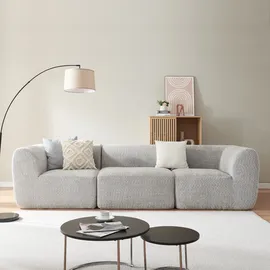 [en.casa] Couch Bouclé 3-Sitzer Grau