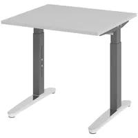 Bümö Schreibtisch Grau, Graphit, Nachbildung, Quadratisch, 80x74x80 cm, FSC