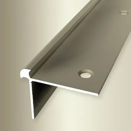 küberit Treppenkantenprofil 32 x 42 x 2500 mm Winkelprofil Einfasshöhe 4 mm Aluminium Glatt Doppelt Versetzt Versenkt Gebohrt Sand Küberit