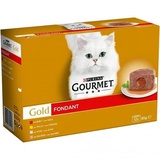 Purina Gourmet Gold Fondant, Nassfutter für Katzen, Sortiment, 12 Dosen à 85 g