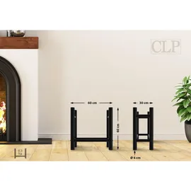 CLP Kaminholzregal Medya Metall 30 x 60 x 60 cm Schwarz