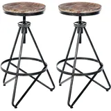 CLP Barhocker Karla 2er Set höhenverstellbar drehbar Silber