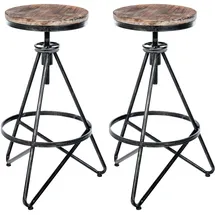 CLP Barhocker Karla 2er Set höhenverstellbar drehbar Silber