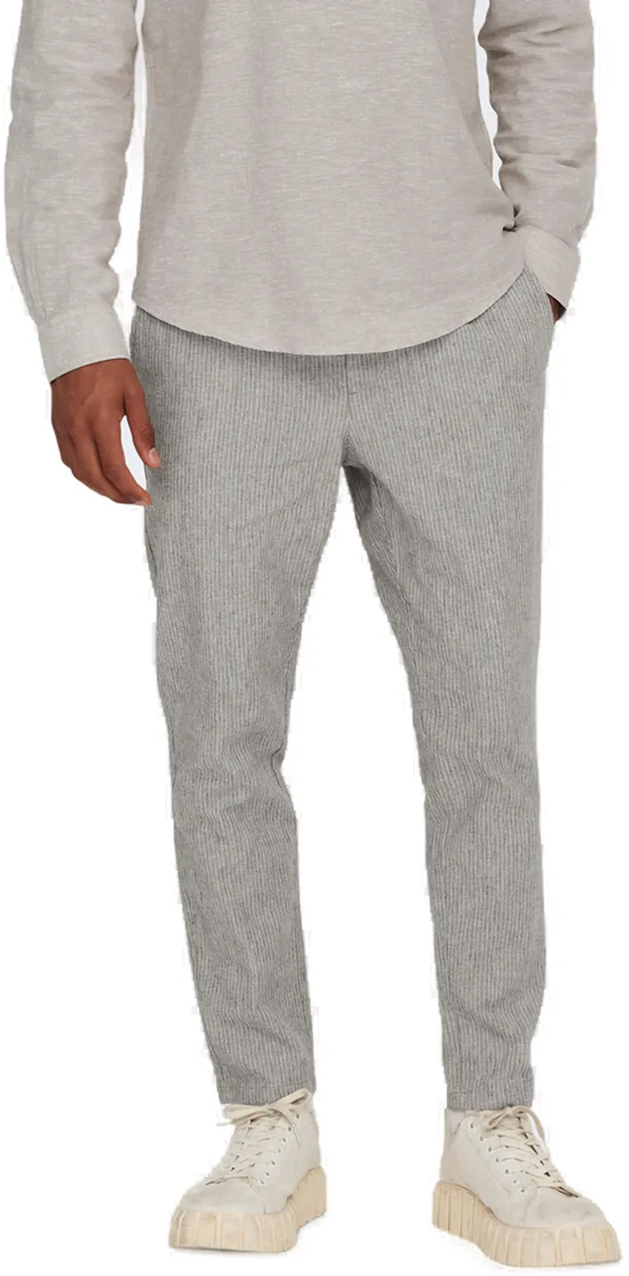 Only & Sons Herren Sweatpant ONSLINUS CROP LIFE LIN Tapered Fit Teak 22024949 Normaler Bund Tunnelzug M