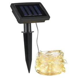 MARELIDA LED Solar Lichterkette 200 LED 20m inkl. Dämmerungssensor silber
