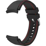 system-s Armband flexibel aus Silikon 20mm für Samsung Galaxy Watch 4 Smartwatch Schwarz