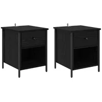 VidaXL Nachttisch 2 pcs Schwarze Eiche 40 x 42