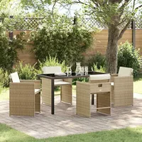 vidaXL Garten Essgruppe 5-tlg. Beige