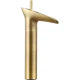 Wasserfall-wasserhahn Im Vintage-stil, Waschbeckenarmatur Aus Messing, Top-mischbatterie Für Warm- Und Kaltwasser Mit 2 Schläuchen, Gold