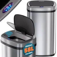 monzana Automatik Sensor Mülleimer 58 l Silber