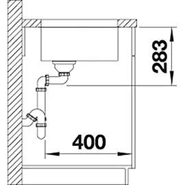 Blanco Supra 340-U edelstahl bürstfinish + Handbetätigung